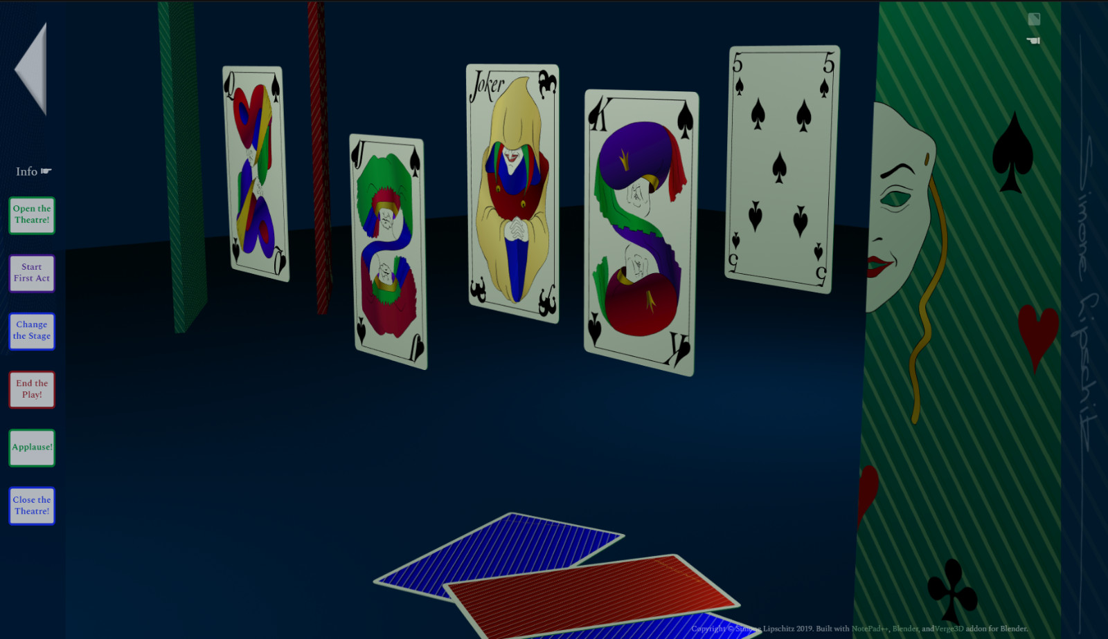 Card Deck Theatre. WebGL application.